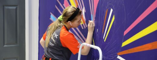 Young person competing in Painting and Decorating competition