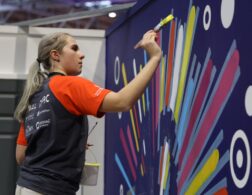 Young person competing in Painting and Decorating competition