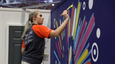 Young person competing in Painting and Decorating competition