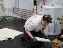 Young person competing in Plumbing competition