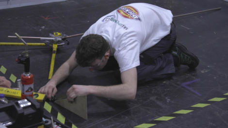 Young person competing in Plumbing competition