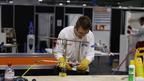 Young person competing in Refrigeration competition