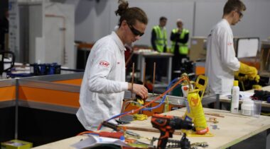 Young person competing in Refrigeration competition