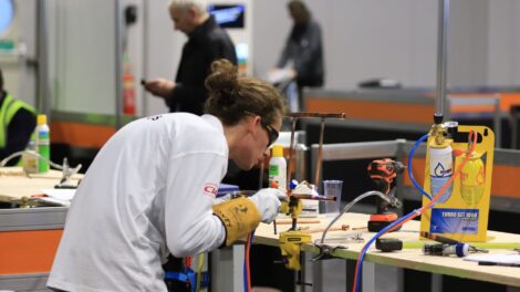 Young person competing in Refrigeration competition