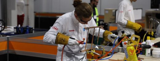 Young person competing in Refrigeration competition