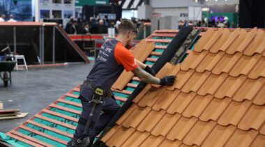 Young person competing in Roofing Slating and Tiling competition