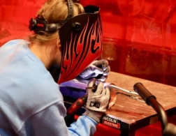 Young person in competing Sheet Metalwork Technology competition