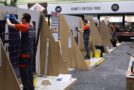 Young people competing in Wall and Floor Tiling competition