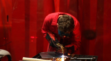 Young person competing in Welding competition