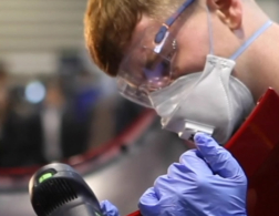 Young person competing in Automotive Body Repair competition