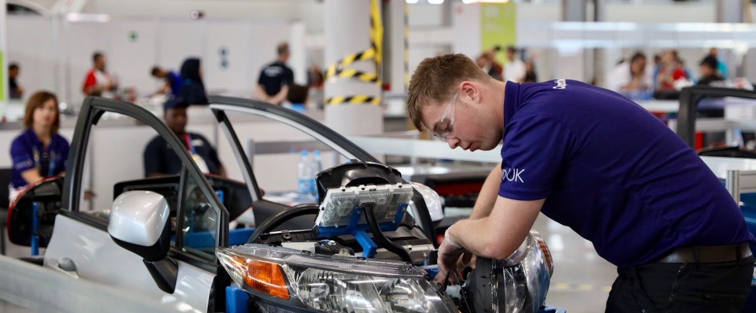 Photo of Declan competing internationally in the Automobile Technology Competition