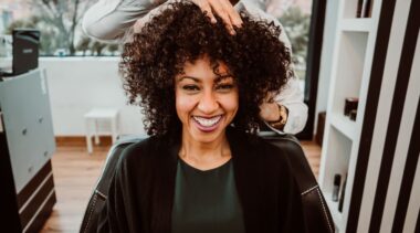 Photo of hairdressing client sat in chair