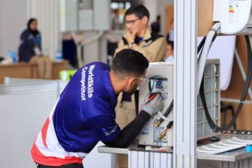 Photo of Orlando competing internationally in the refrigeration and air conditioning competition