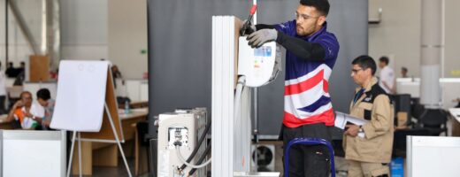 Photo of Orlando competing internationally in the refrigeration and air conditioning competition