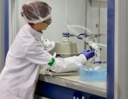 Photo of Tonicha competing internationally in Chemical Laboratory Technology