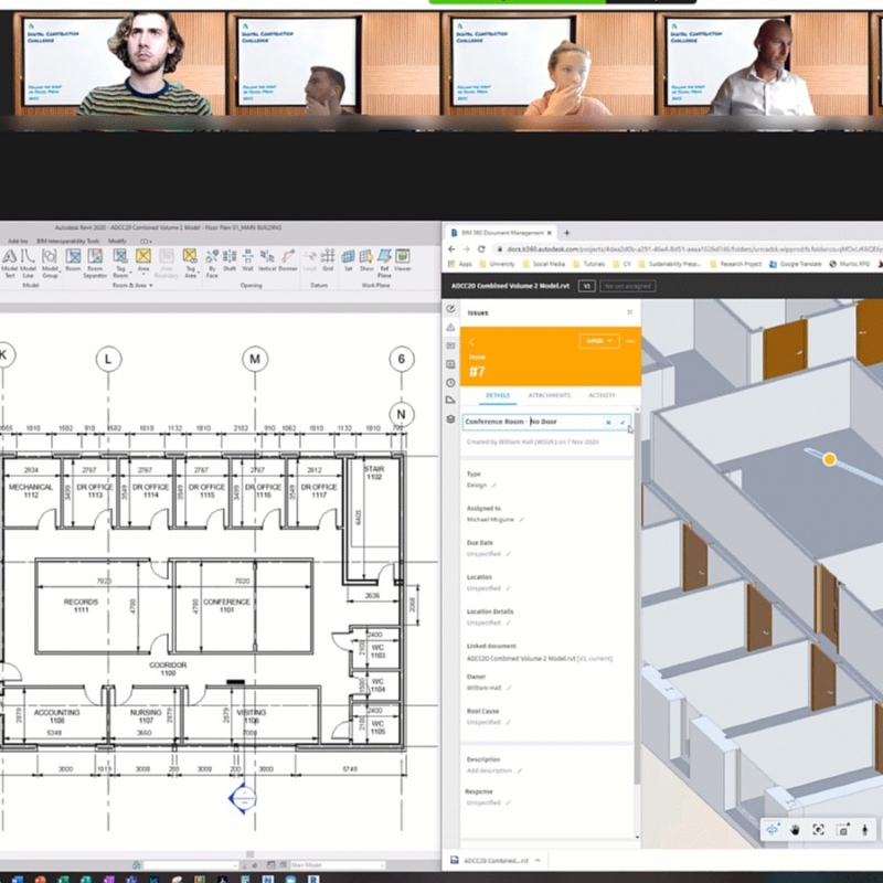 Screenshot of Autodesk digital construction challenge taking place