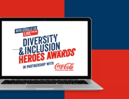 Diversity and Inclusion Heroes Awards logo on laptop