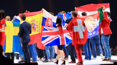 Competitors on stage at EuroSkills Budapest