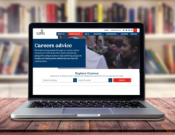 Career advice page on laptop