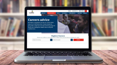 Career advice page on laptop