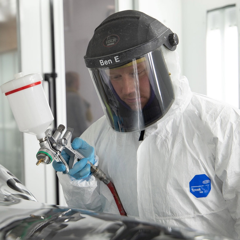 Ben Eaton car painting a Mercedes F1 car