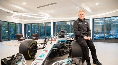 Ben Eaton with Mercedes F1 car