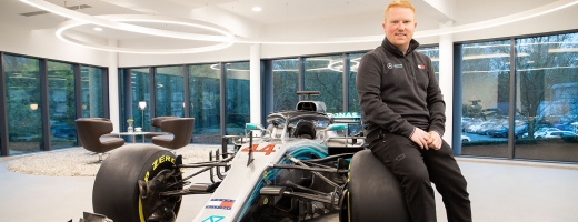 Ben Eaton with Mercedes F1 car