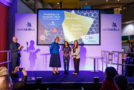 Medal winner on stage at the WorldSkills UK National Finals Foundation Skills 2025 medal ceremony