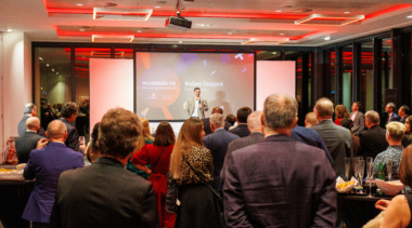 Audience listening to a speaker at the WorldSkills UK National Finals 2025 reception.